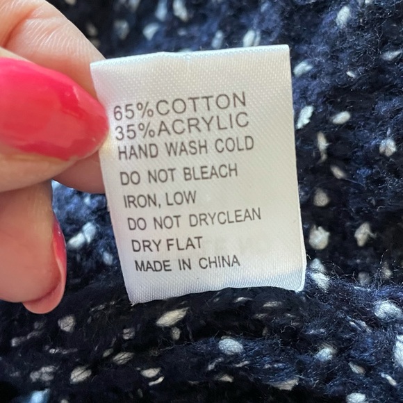 Big Collar Sweater, Blue with White Speckles. - Picture 6 of 6